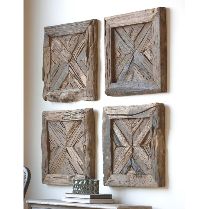 Rennick - Reclaimed Wood Wall Art - Light Brown