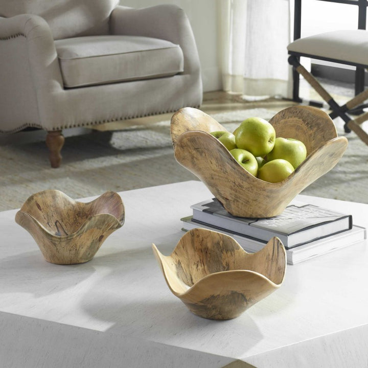 Tamarine - Wood Wall Art (Set of 3) - Light Brown