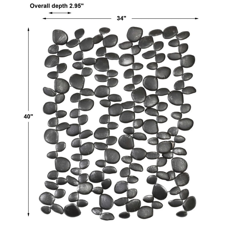 Skipping - Stones Forged Iron Wall Art - Black