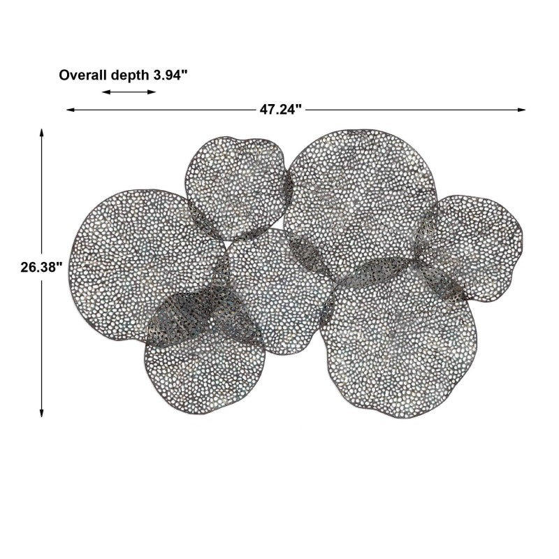 Ripley - Metal Leaf Wall Art - Pearl Silver