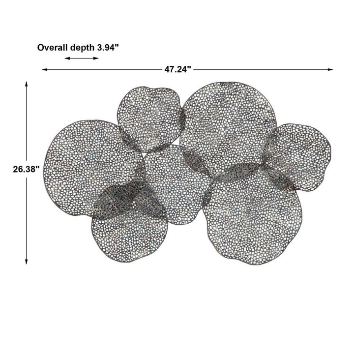 Ripley - Metal Leaf Wall Art - Pearl Silver