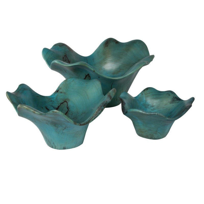 Teo - Wood Wall Art (Set of 3) - Light Blue