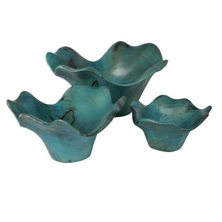 Teo - Wood Wall Art (Set of 3) - Light Blue