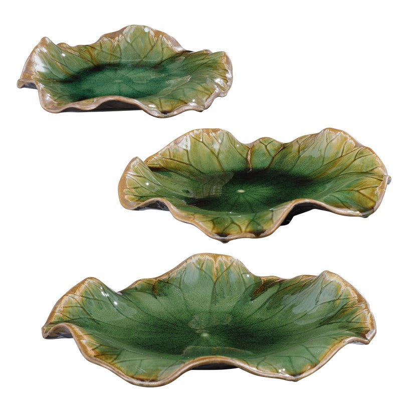 Abella - Ceramic Wall Decor (Set of 3) - Green