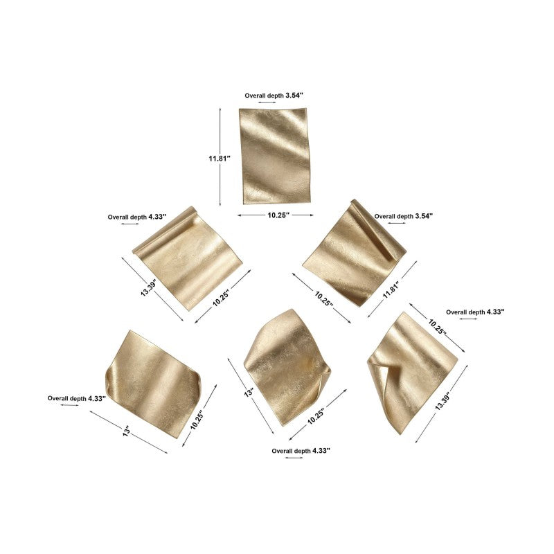 Fluttering Pages - Wall Decor (Set of 6) - Gold