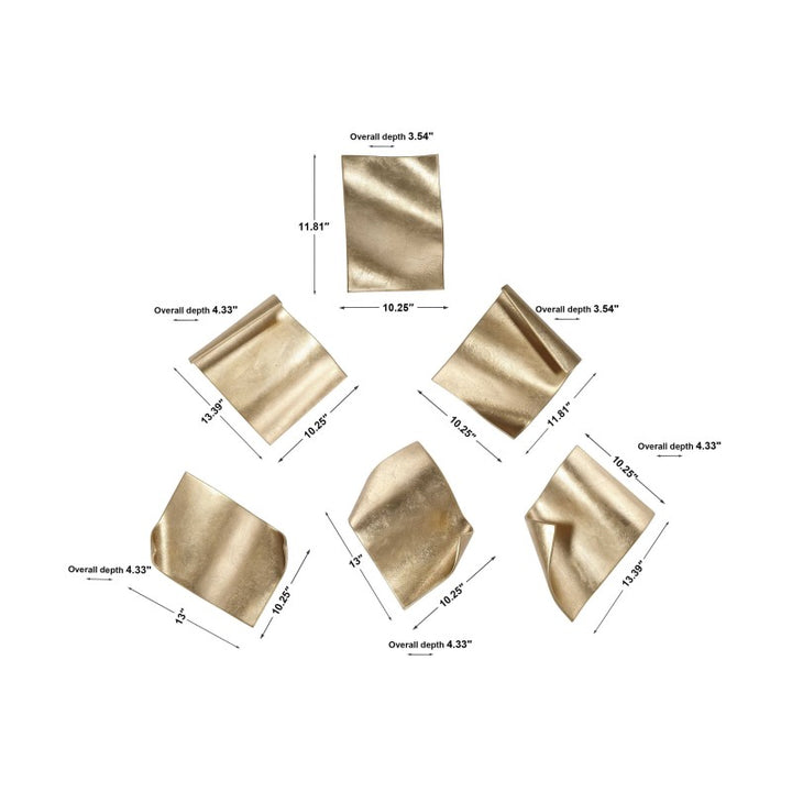 Fluttering Pages - Wall Decor (Set of 6) - Gold