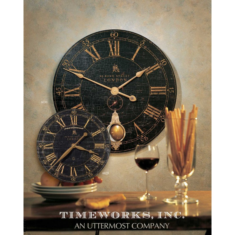 Bond Street - 18" Wall Clock - Black