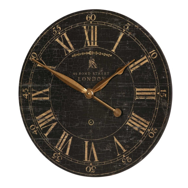 Bond Street - 18" Wall Clock - Black