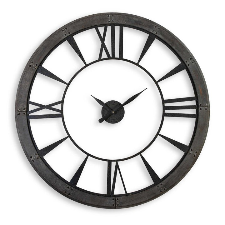 Ronan - Wall Clock, Large - Dark Brown