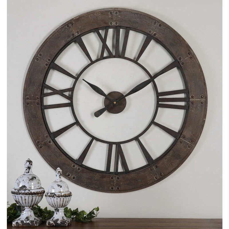 Ronan - Wall Clock - Dark Brown