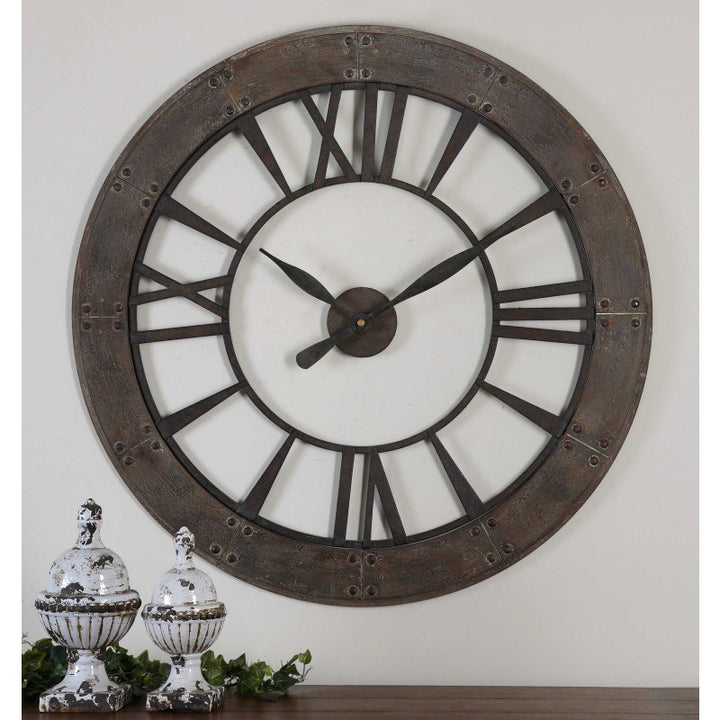 Ronan - Wall Clock - Dark Brown
