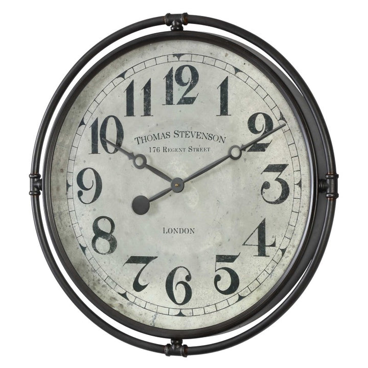 Nakul - Industrial Wall Clock - Pearl Silver