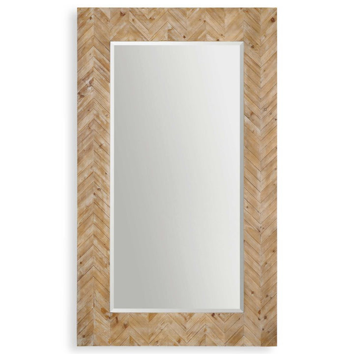 Demetria - Oversized Wooden Mirror - Light Brown