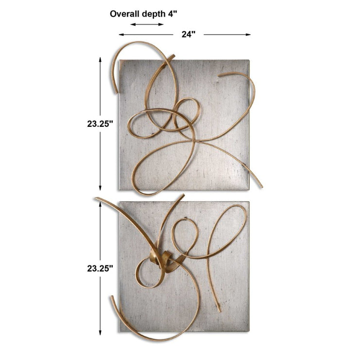 Harmony - Metal Wall Art (Set of 2) - Gold