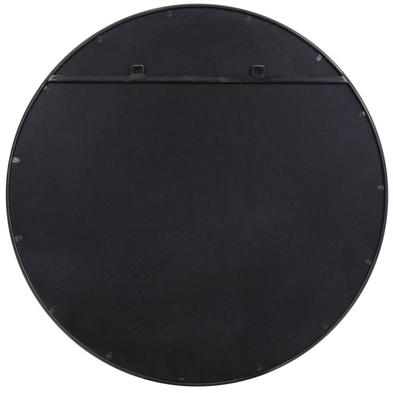 Belham - Round Iron Mirror - Black