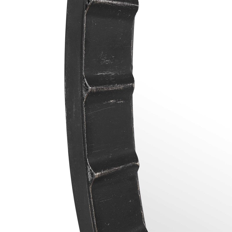 Dandridge - Round Industrial Mirror - Black