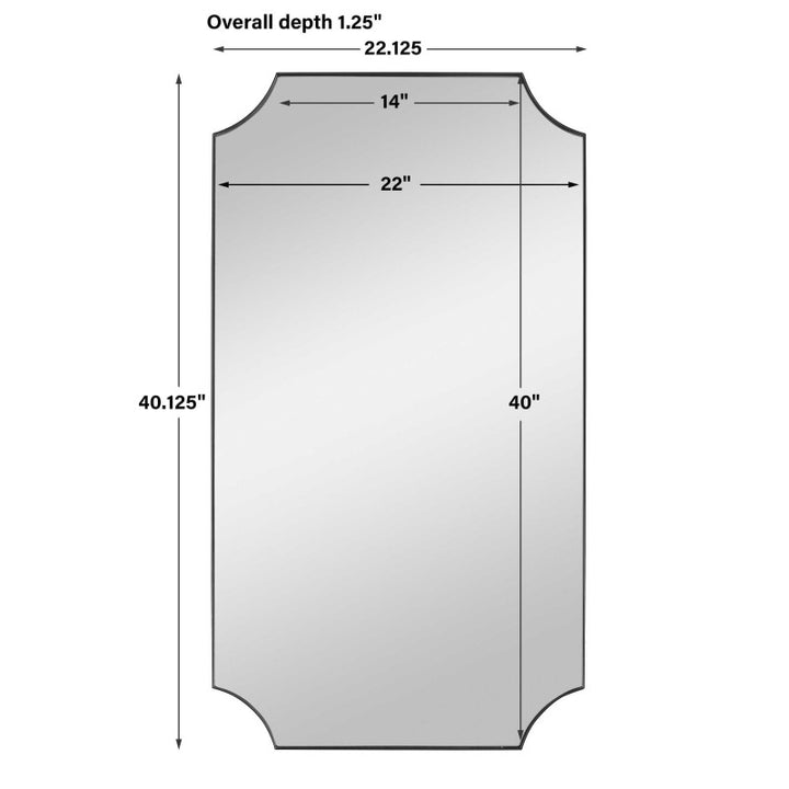 Lennox - Scalloped Corner Mirror - Black
