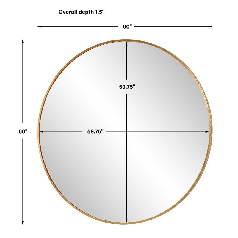 Junius - Large Round Mirror - Gold