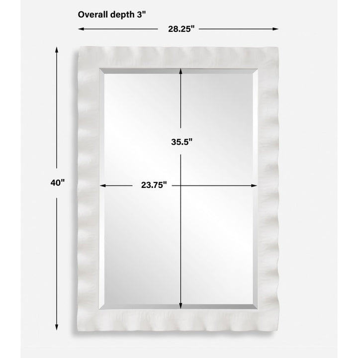 Haya - White Scalloped Mirror