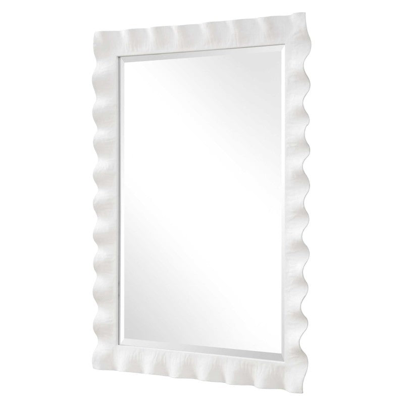 Haya - White Scalloped Mirror