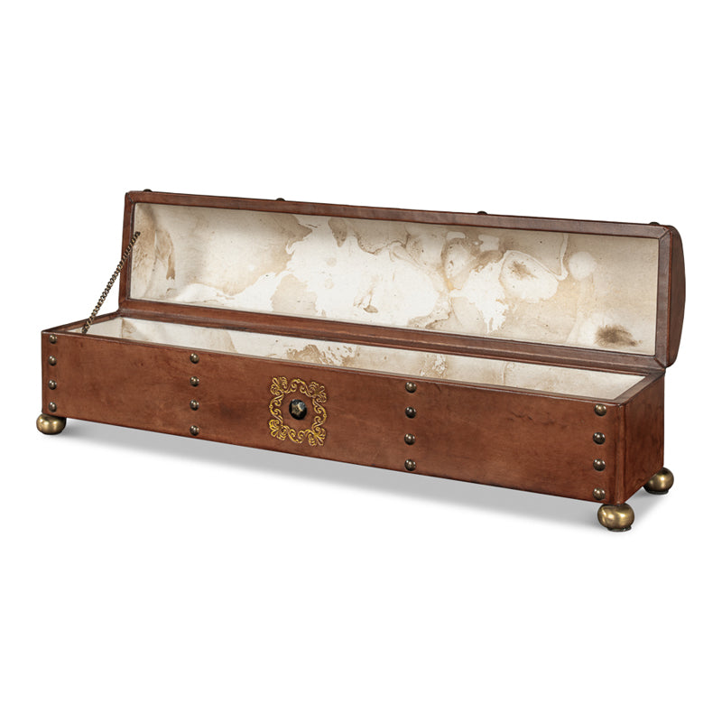 Telescope Leather Box W/Tacks