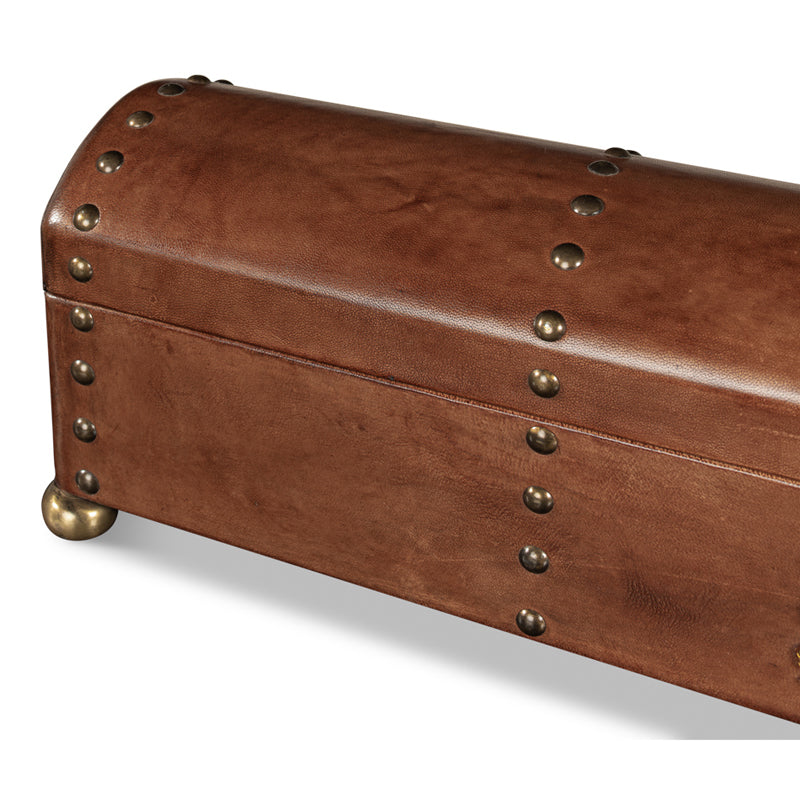 Telescope Leather Box W/Tacks