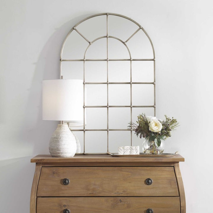 Barwell Arch - Window Mirror - Pearl Silver