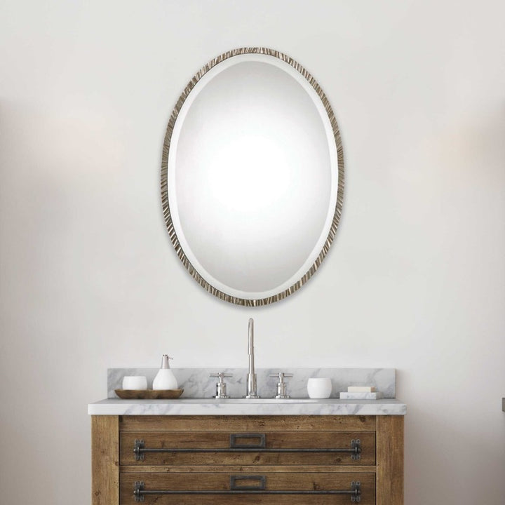 Annadel - Oval Wall Mirror - Pearl Silver