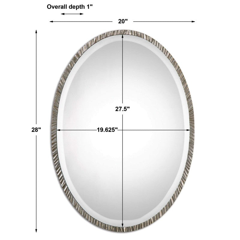 Annadel - Oval Wall Mirror - Pearl Silver