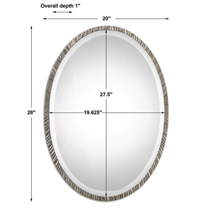 Annadel - Oval Wall Mirror - Pearl Silver
