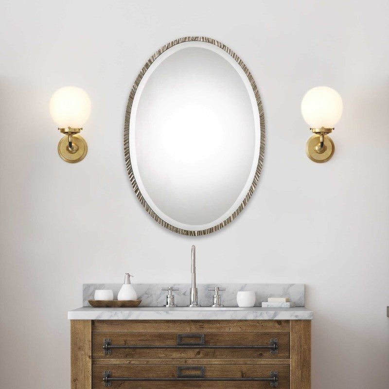 Annadel - Oval Wall Mirror - Pearl Silver