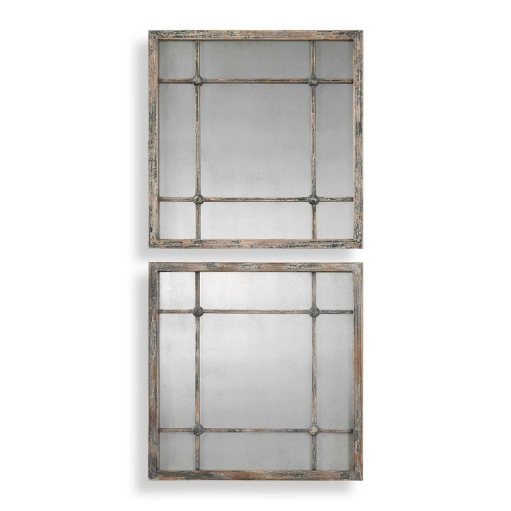 Saragano - Square Mirrors (Set of 2) - Light Brown