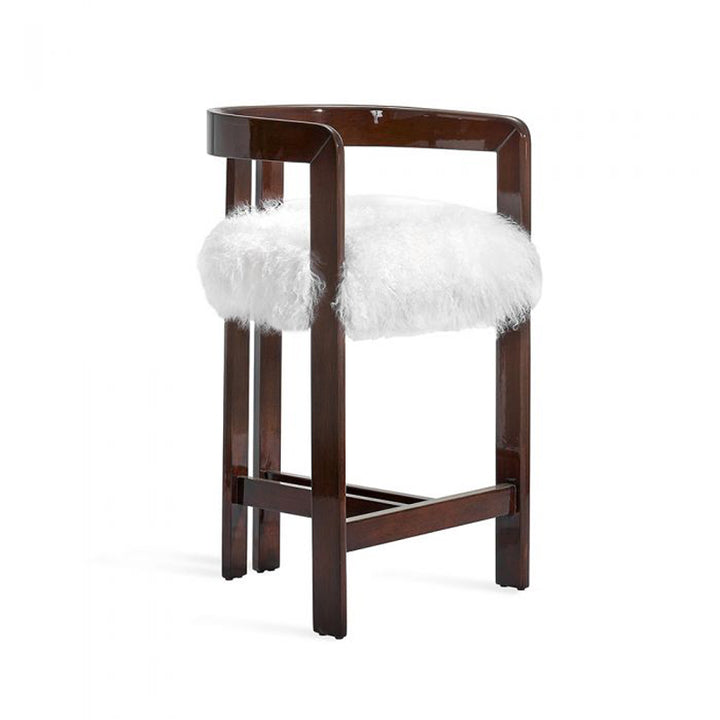 Burke Counter Stool - Walnut/ White