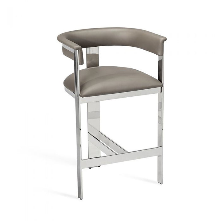 Darcy Counter Stool - Grey/ Nickel