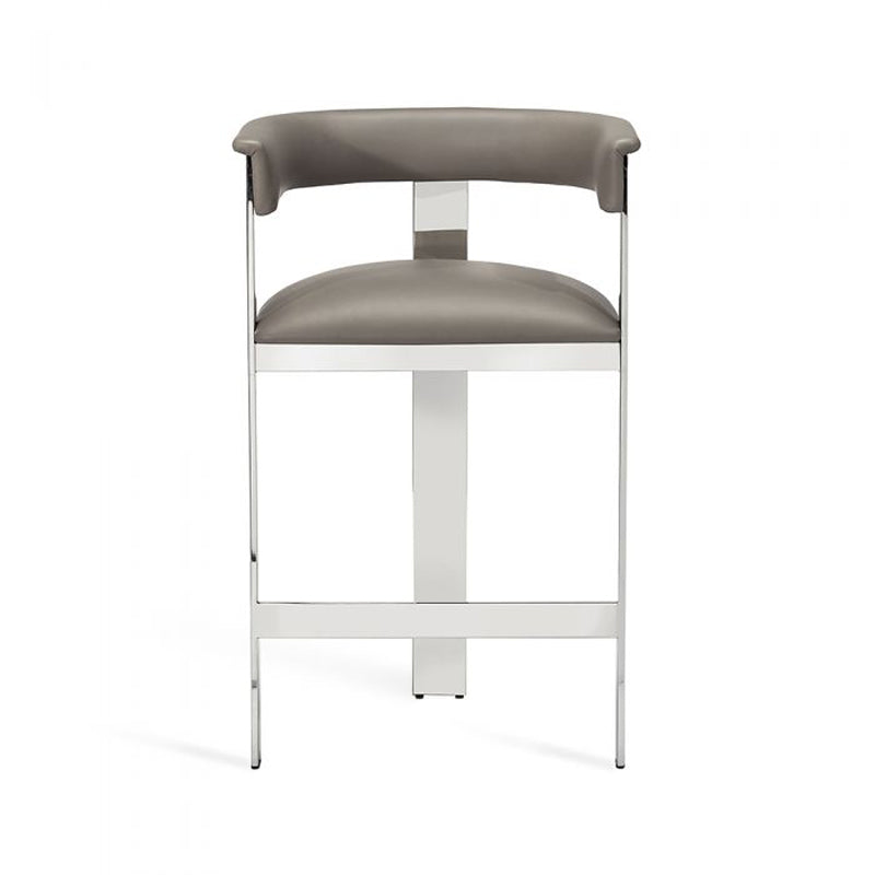 Darcy Counter Stool - Grey/ Nickel