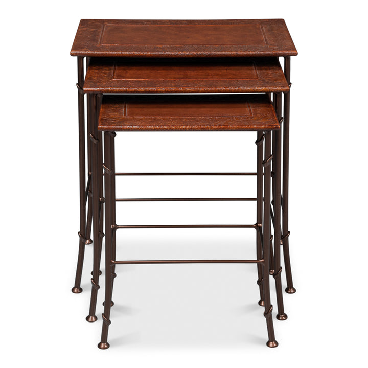 Kew Gardens Leather Nesting Tables