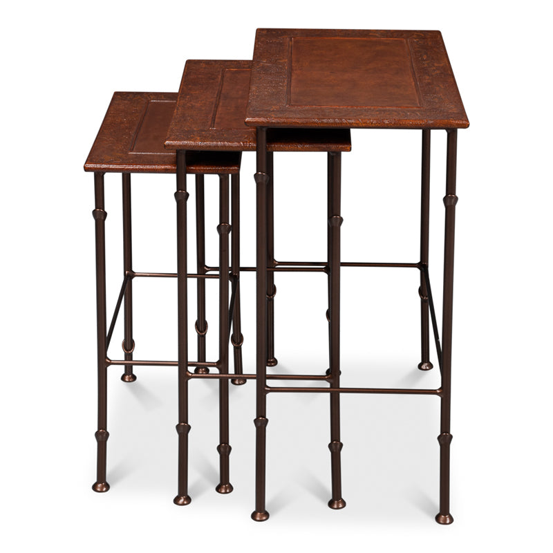 Kew Gardens Leather Nesting Tables
