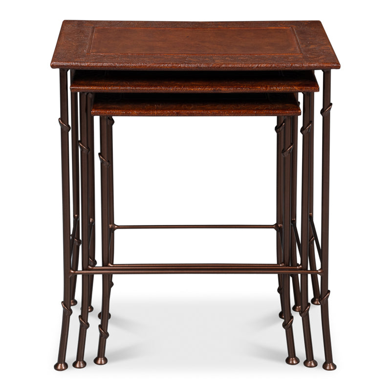 Kew Gardens Leather Nesting Tables