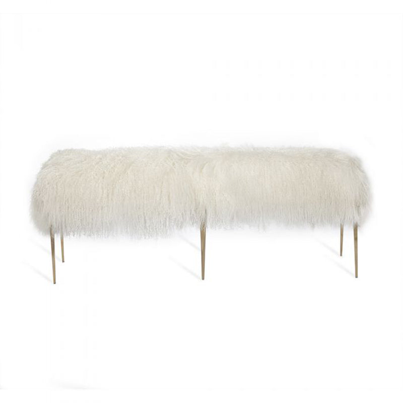 Stiletto Bench - Ivory Sheepskin