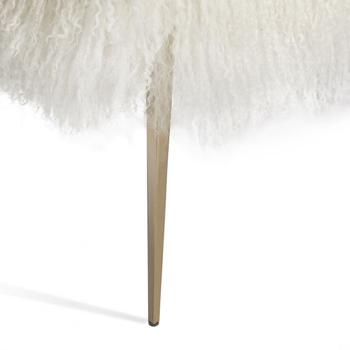 Stiletto Bench - Ivory Sheepskin