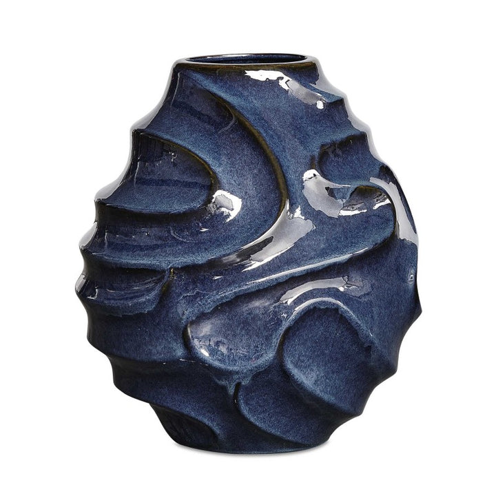 Helix - Swirl Outdoor Vase - Blue