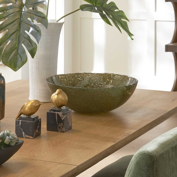 Veridian Shimmer - Earthy Glass Bowl - Green