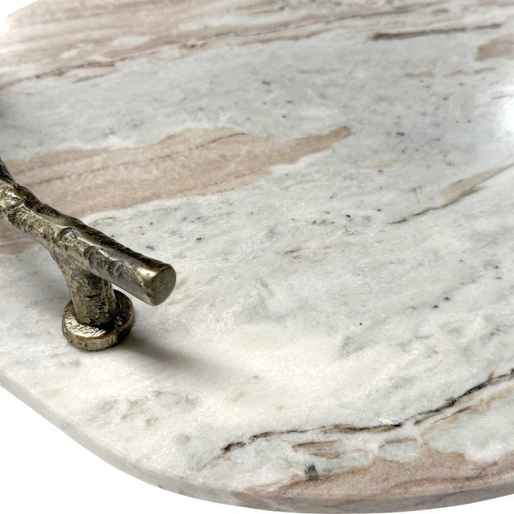 Stone And Twig - Indoor-Outdoor Tray - Gold / Gray / White
