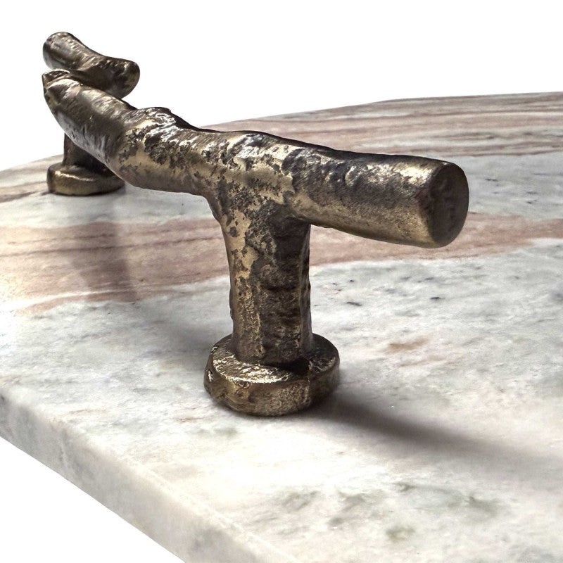 Stone And Twig - Indoor-Outdoor Tray - Gold / Gray / White