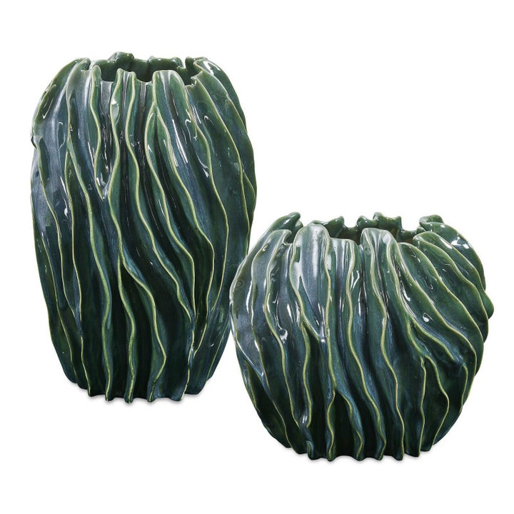 Veridian Ridge - Indoor-Outdoor Vases (Set of 2) - Green