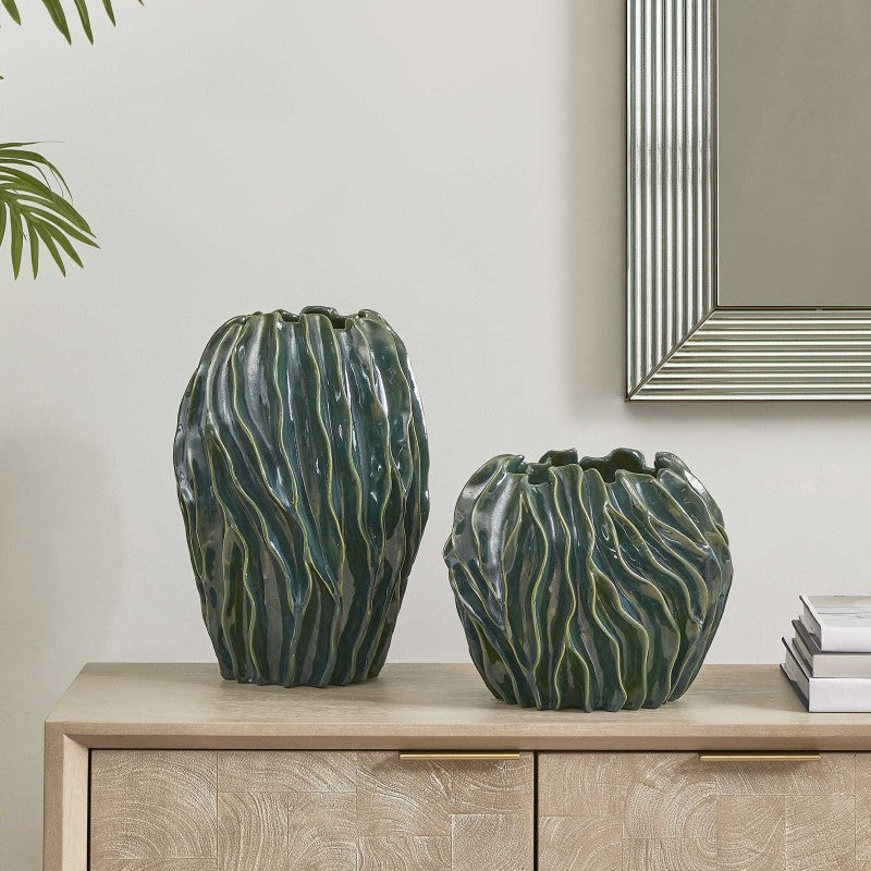 Veridian Ridge - Indoor-Outdoor Vases (Set of 2) - Green