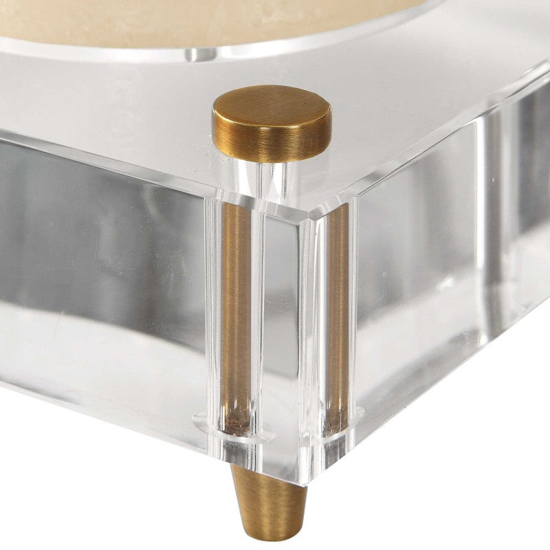 Claire - Crystal Block Candleholders (Set of 2) - Beige