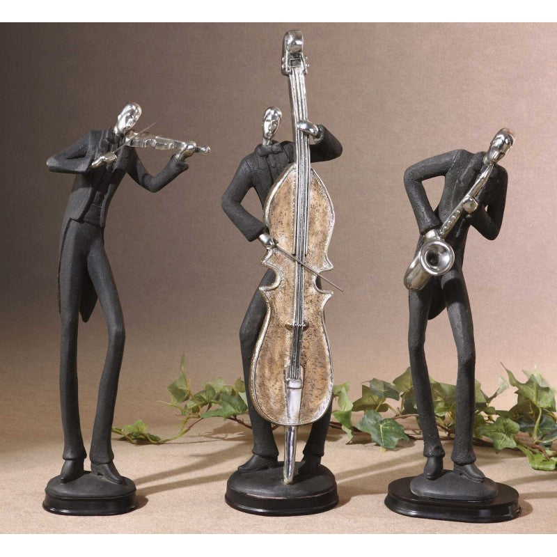 Musicians - Decorative Figurines (Set of 3) - Black