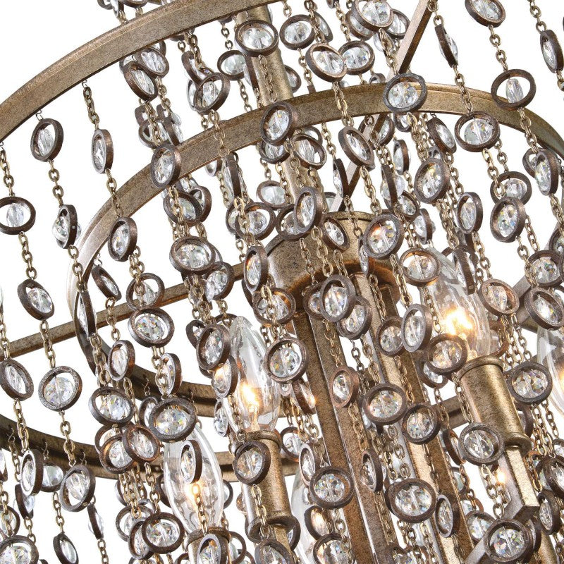 Valka - 6 Light Crystal Chandelier - Light Brown