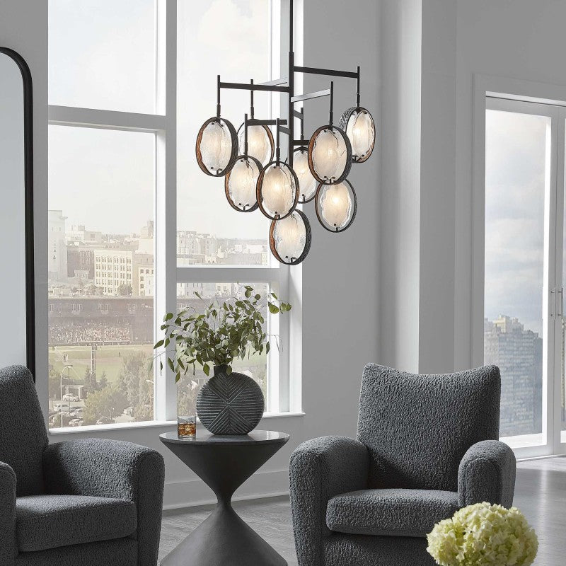 Maxin - 9 Light Chandelier - Dark Bronze